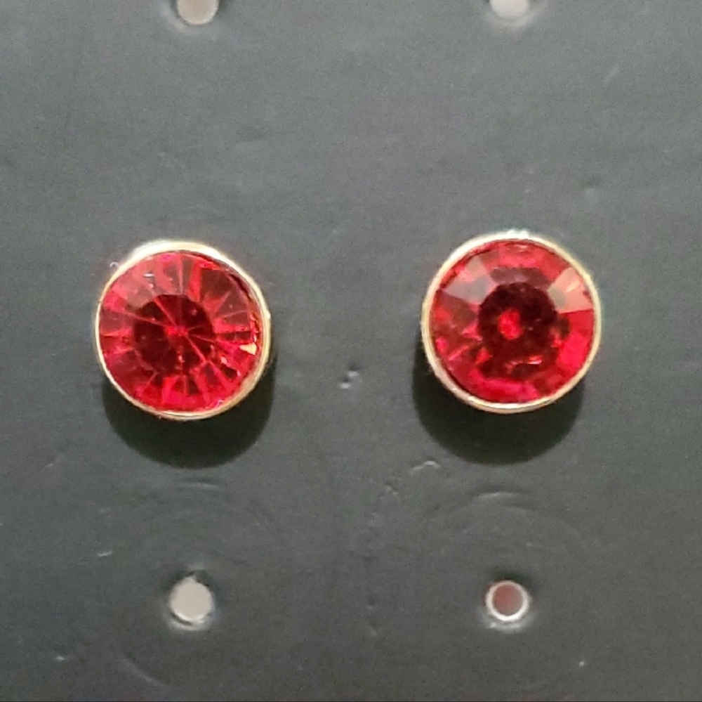 Red and Gold Stud Earrings | NEVER WARN